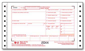 TF7144  W-2 Continuous One Wide Self-Mailer Tax Form - Carbon