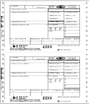 TF7640  W-2  Continuous Twin Sets Employee Magnetic Media Tax Form