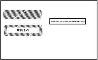 TF81811  W-2 Two-Wide Double Window Tax Form Envelope
