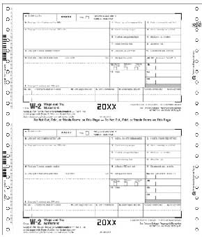 TF9811 W-2 One Wide Carbonless Tax Form - Continuous